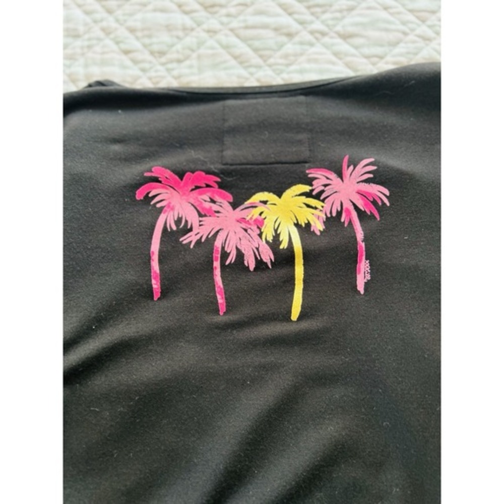 Lilly Pulitzer Luxletic Black Beachcomber Scoop Neck Long Sleeve Tunic Top‎ Med - Picture 3 of 9